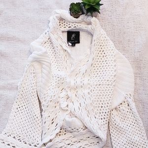 NEW! Rachel Zoe Luxe Scoop Neck Crochet Sweater